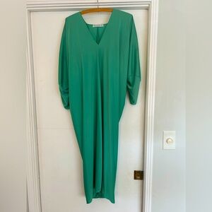 Halston IV Mint Green V-Neck Caftan-style Dress
